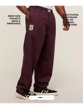 Gymshark Men’s Pumper Pants Cherry Purple Maroon Elastic Waist Training Small